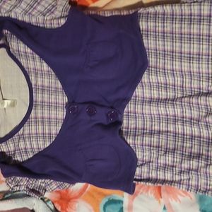 Girls purple plaid shirt